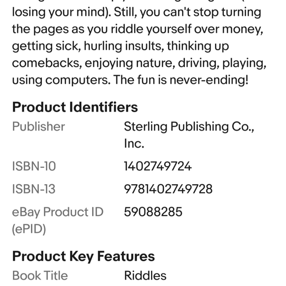 Tickle your funny bone with this amazing riddle book,filled with 352 pages 4"x5" - Picture 2 of 13